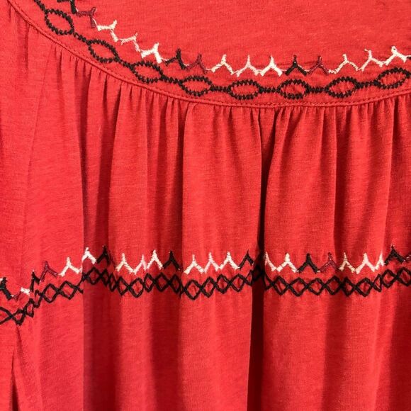 Garnet Hill women’s Dahla embroidered knit boho burnt orange top blouse medium! - Picture 7 of 15